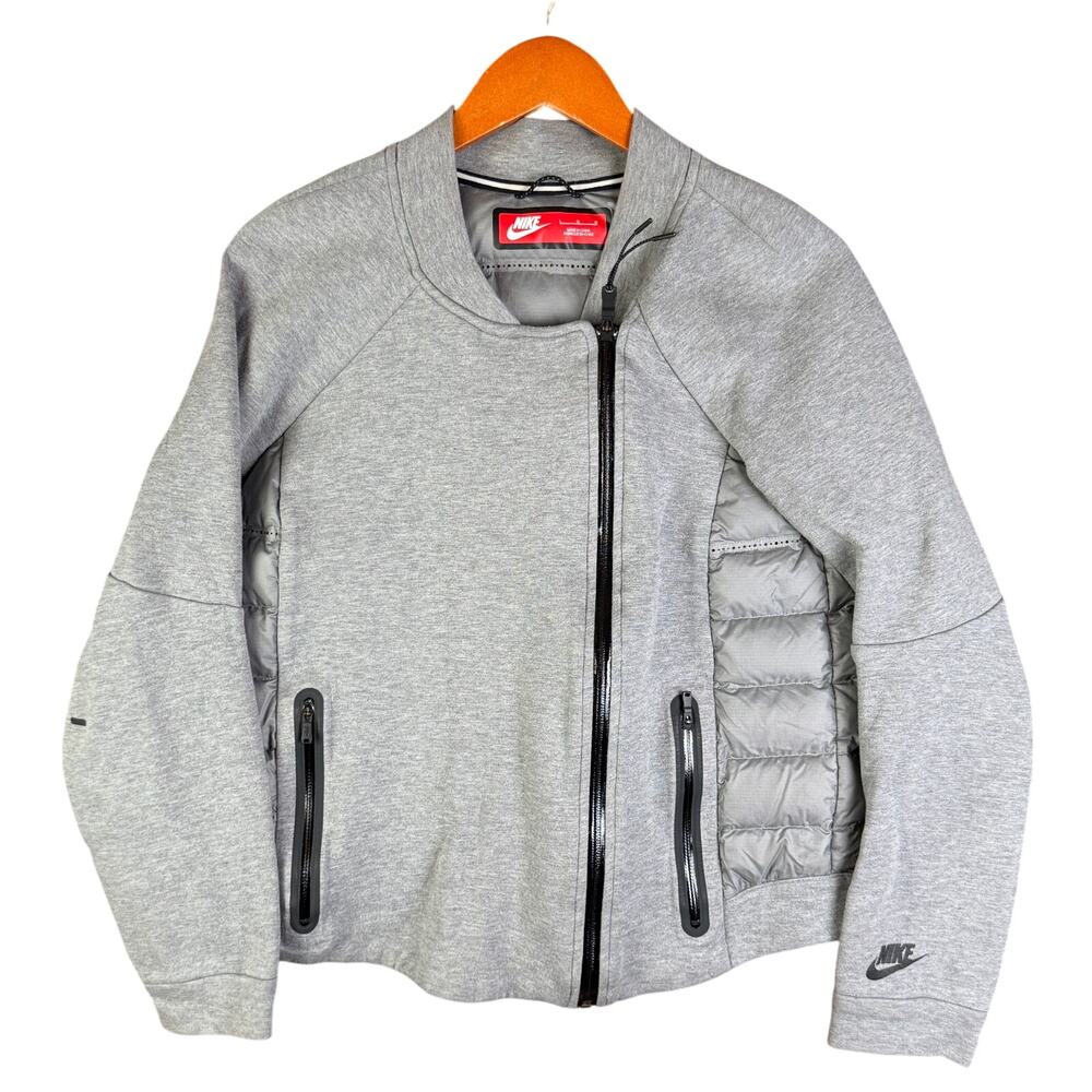 Nike Tech Sportswear NSW Aeroloft‎ 800 Down Tech Fleece Jacket Gray Womens Large